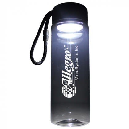 Promo Tritan Bottle Flashlight Cap - Black bottle/black cap