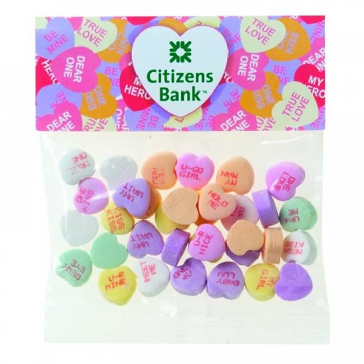 Conversation Hearts Header Bag | Custom Valentine's Day Candy Gifts