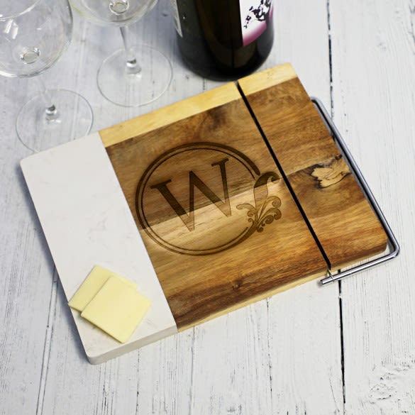 Marble & Wood Personalized Cheese Board