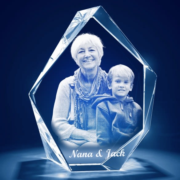 Family Photograph 3D Crystal Engraving | Personalized Gift for Family