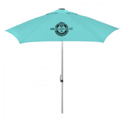 The Vented Cafe Market Umbrella with Logo Teal