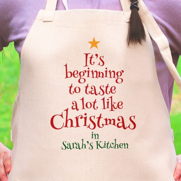 It's Beginning To Taste Like Christmas Customized Apron | Personalized Christmas Kitchen Apron | Personalized Gift for Baker