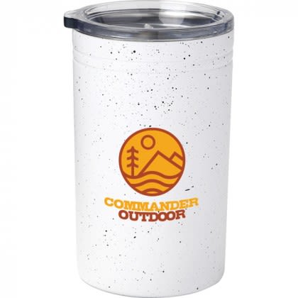 Company Branded 11 oz Tumblers | Speckled Sherpa 11 oz Vacuum Tumbler | Promotional Tumblers - White