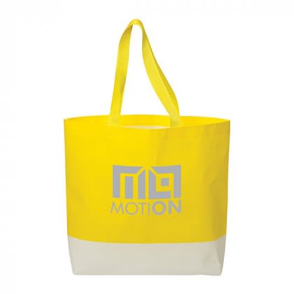 Yellow Custom Logo Hennepin Laminated Tote Bag