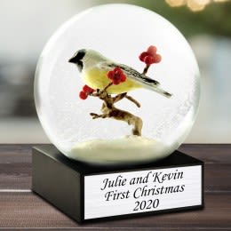 Chickadee In Snow Personalized Snow Globe