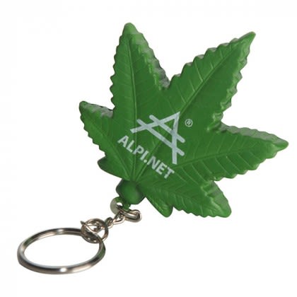 Bulk Cannabis Leaf Keychains | Wholesale Marijuana Accessories | Promotional Stress Toy Key Rings