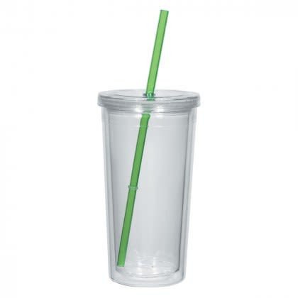 Green Straw Newport Acrylic Tumbler Lid Custom Logo