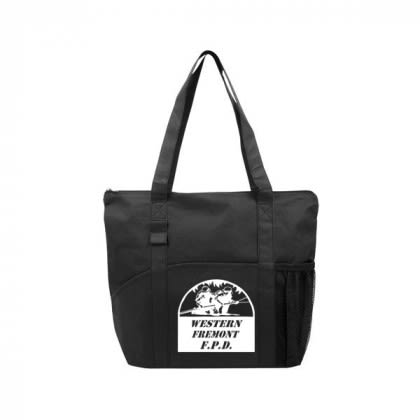 Custom Reusable Tote Bag with Business Logo - Poly Pro Pocket Black Custom Reusable Tote Bag with Business Logo - Poly Pro Pocket Black