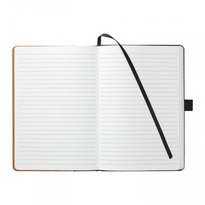 Engraved FSC Bamboo Bound Journal Book - open Engraved FSC Bamboo Bound Journal Book - open