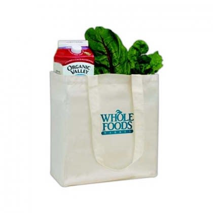 V-Natural Organic Grocery Tote Promotional Custom Imprinted With Logo