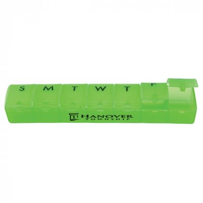 Bulk Promotional Weekly Pill Containers | Promotional 7 Day Pill Boxes - Neon Green