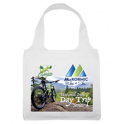 Full Color Logo Adventure RPET Tote Bags - White