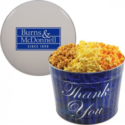 Thank You Custom Two Way Two Gallon Popcorn Tin