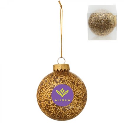 Logo Imprinted Holiday Glitz Ornament - Gold