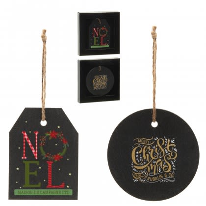 Color Imprinted Gift Tag Slate Ornament | Custom Holiday Gifts