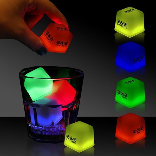 Custom Imprinted Button Activated Glow Ice Cubes