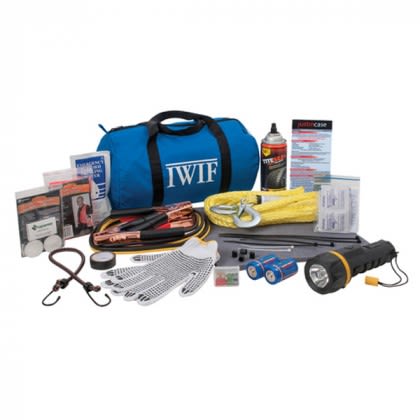 Promotional Roadside Emergency Kits for Trucks | Tow Rope Roadside Emergency Kit | Custom First Aid Roadside Kits - Blue