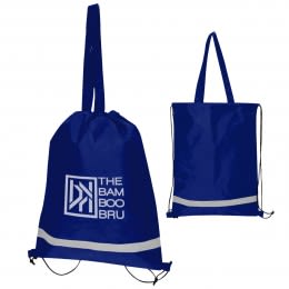 Custom Double Feature Non-Woven Drawstring Tote Bag - Royal