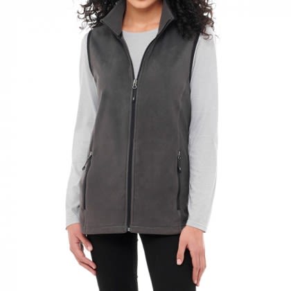 Women's Tyndall Polyfleece Vest | Logo Embroidered Women's Vests - Grey Storm