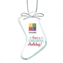 Jade Glass Stocking Ornament with Vivid Full Color