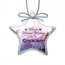 Jade Glass Star Ornament with Vivid Full Color