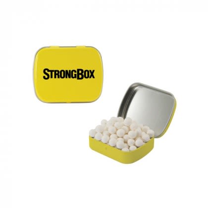 Yellow Small Hinged Mint Tin Custom Logo