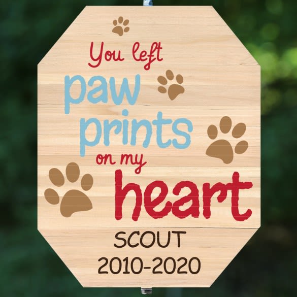 Pawprints On My Heart Memorial Wind Spinner