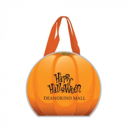 Bulk Halloween Totes | Reflective Pumpkin Tote | Custom Pumpkin Halloween Bags | Wholesale Jack-o’-Lantern Halloween Candy Bags