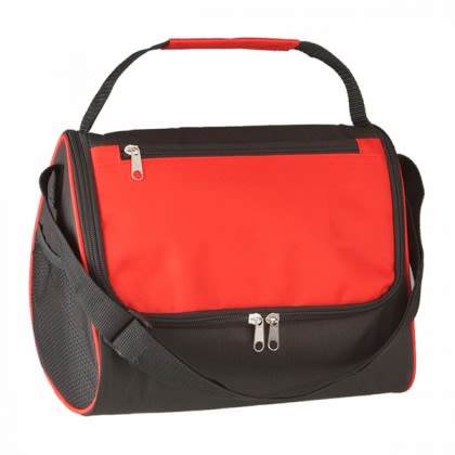 Triangle Insulated Lunch Bag - Black with Red