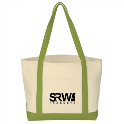 Lime Promotional Cotton Canvas Boat Tote