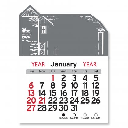 Economical Peel-N-Stick® Barn Calendar - Gray