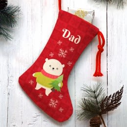 Holiday Bear Personalized Christmas Stocking