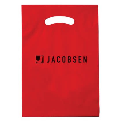 Custom Red 9 x 12 x 2 Die Cut Plastic Bag