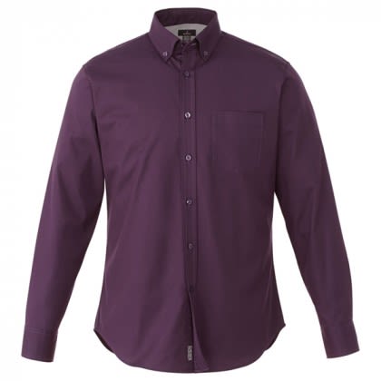 Custom M-Wilshire Dark Plum Long Sleeve Shirt | Custom Dress Shirts
