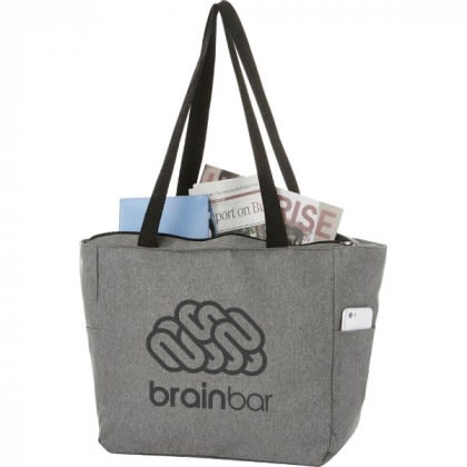 Promotional Imprinted Essential Zip Convention Tote - Graphite