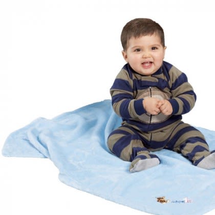 Baby Blue Promotional Microfleece Baby Blankets | Promotional Embroidered Microfleece Blankets for Babies