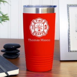 Fire Department Personalized Red Polar Camel Travel Mug | Personalized Fire Fighter Mug