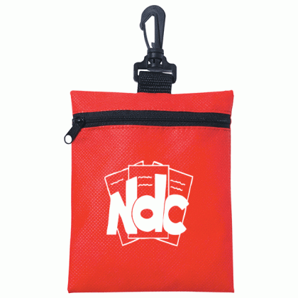 HIT Non-Woven Zippered Pouch- Red