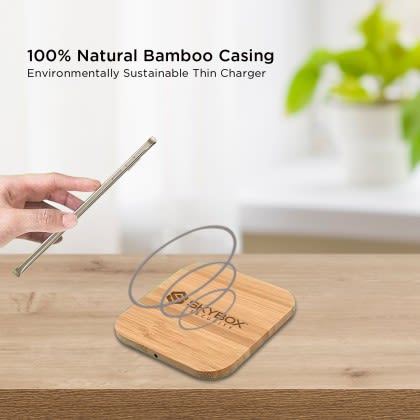 Nature Inspired Bamboo Custom Fast Charging 15W Pad - Bamboo casing