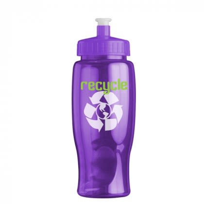 27 Oz Poly-Pure Transparent Sports Bottle - Transparent Violet with violet top