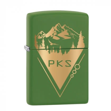 Custom Engraved USA Made Zippo Matte Color Windproof Lighter - Moss Green