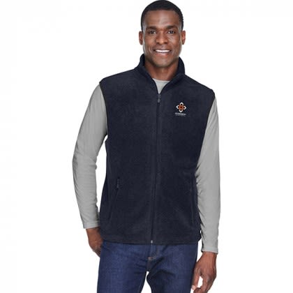 Harriton Adult 8 oz Promotional Fleece Vests for Men - Navy