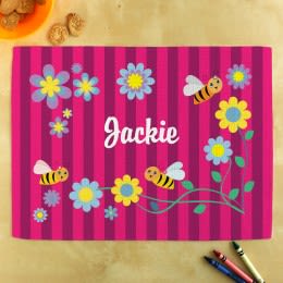 Busy Bees Personalized Placemat For Kids | Customized Tableware for Kids
