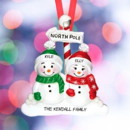 Snowman Family Personalized Christmas Ornament