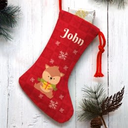 Holiday Chipmunk Personalized Christmas Stocking