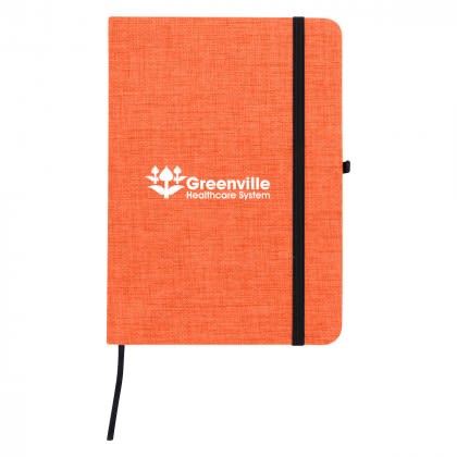 Heathered Journal with Logo Imprint Orange