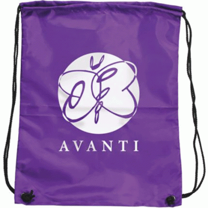 Nylon Olympian Drawstring Backpack- Purple