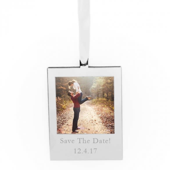 Hanging Personalized Picture Frame Ornament with Ribbon