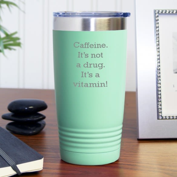 Insulated Engraved Coffee Mug - (teal)