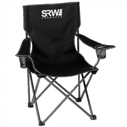 Folding Camp Chair Promotional Custom Imprinted With Logo - Black